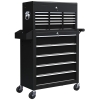 HOMCOM 14 Drawer, Two-Part Tool Storage Chest on Wheels - Black