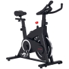 SPORTNOW Bicicleta Estática de Interior con Volante de Inercia de 15 kg Monitor LED con Pulsómetro Manillar y Asiento Ajustables