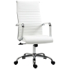 Vinsetto Silla de Despacho Silla Escritorio Giratoria Basculante con Altura Ajustable Reposabrazos 54x62x104-114 cm Blanco