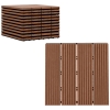 Outsunny Set 11 Piastrelle per Esterni ad Incastro Antiscivolo in HDPE Riciclato, 30x30x2.2 cm, Marrone