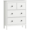HOMCOM Cassettiera 4 Cassetti per Camera da Letto e Ingresso Multiuso in Legno, 74x35x97 cm, Bianco