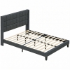 HOMCOM Estructura de Cama 135x190 cm con Cabecera y Espacio de Almacenamiento Debajo de la Cama Carga 300 kg Gris