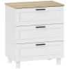 HOMCOM Cómoda Estrecha con 3 Cajones Cómoda Dormitorio con Patas de Madera para Salón Oficina 60x38x71 cm Blanco