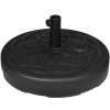 Outsunny Base de Sombrilla de PE Redonda para Postes de 38mm/48mm Rellenable de Arena 35 kg y Agua 25L Ø56x30,5 cm Negro