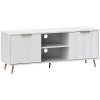 HOMCOM Modern TV Stand Cabinet for TVs up to 55", TV Unit with 2 Open Shelves and 2 Cabinets, Entertainment Centre with Cable Management for Living Room, White