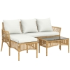 Outsunny Set de Mobilier de Grădină, Set de Grădină 3 Piese, Crem Natural