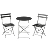 Outsunny Set Bistro Pliabil de Exterior, Format din 3 Piese, cu Masă, Negru