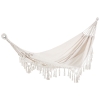 Outsunny Hamaca de Jardín Estilo Boho 288x150 cm con Bolsa de Transporte Carga 120 kg Hamaca para Patio Terraza Balcón Crema