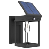 Outsunny Garten-Solarlicht Außenleuchte Solarlampe, Spritzwassergeschützt, Bewegungssensor, 14 cm x 24 cm x 24 cm, Schwarz