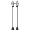 Outsunny Solar Gartenlaterne 2er Set, Wetterfeste Wegleuchte 129 cm hoch, mit LED, 6 Std. Beleuchtung, IP44, Solarlampe für Außen, Schwarz