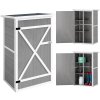 Outsunny Capanno Attrezzi in Legno a 2 Mensole con Tetto Impermeabile, 75x56x115 cm, Grigio
