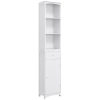 HOMCOM Badezimmerschrank Hochschrank Badschrank Badregal Bad Schrank Badmöbel, MDF, Weiß, 34x24x170cm