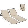 Outsunny Conjunto de 2 Esterillas de Playa con Respaldo Reclinable y Correa de Transporte para Jardín Camping 142x51x40 cm Beige