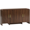 HOMCOM 152 cm Sideboard Küchenschrank mit 4 Soft-Close-Türen, TV-Schrank für Wohnzimmer Küche, Walnussbraun