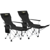 Outsunny Conjunto de 2 Cadeiras Dobráveis Campismo com Apoio para a Cabeça Porta-Copos e Bolsa Lateral 50-100x82x88 cm Preto