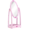 AIYAPLAY Kids Full Length Mirror, 360° Rotating Children Standing Mirror with Storage Shelf, Pink