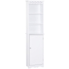 HOMCOM Mobiletto del Bagno a Torre 3 Ripiani Regolabili su 3 Livelli e 1 Ampio Armadietto Inferiore Manopole sull'Anta MDF Bianco 40x23x160cm
