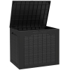 Outsunny Baúl de Almacenaje Exterior de Polipropileno Impermeable con Asas y Soporte para Candado 56x41x50 cm Negro