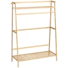 HOMCOM Kleiderständer aus Bambus, 2 Kleiderhaken, Kleiderstange, 2 Ablagen, 114 x 40 x 139 cm