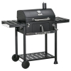 Outsunny Kolenbarbecue BBQ-grill Smoker, inclusief thermometer, flesopener, 120 x 64 x 114 cm, Zwart