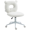 HOMCOM Bureaustoel, verstelbaar, teddybont, 50 cm x 56 cm x 90 cm, wit