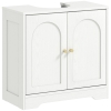HOMCOM Under Sink Bathroom Cabinet with 2 Arch Doors - White