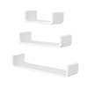 HOMCOM Floating Shelves, Set of 3 Wall Shelf, Shelves for Wall Invisible Mounting, Bedroom Living Room, White