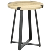 HOMCOM Beistelltisch, runde Holztischplatte, Retro-Design, Stahlbeine, 46 x 46 x 56 cm