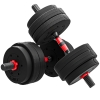 HOMCOM 2 in 1 dumbbell set 25 kg verstelbare dumbbell & barbell professionele dumbbell krachttraining en gewichtheffen voor fitness thuis