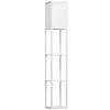 HOMCOM vloerlamp verlichting met 3 planken E27 tot 40 W E1-kwaliteit MDF wit