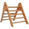 HOMCOM Triángulo de Aprendizaje Infantil de +3 Años Plegable Triángulo de Madera Gimnasio de Juegos 90x64x70 cm Marrón