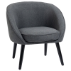 HOMCOM eetkamerstoel woonkamer stoel bureaustoel gestoffeerde stoel modern polyester hout grijs 71 x 65 x 75 cm