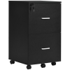 Vinsetto Caisson de bureau rangement sur roulettes dossier meuble armoire de bureau 2 tiroirs verrouillables en MDF panneaux de particules dim. 43L x 45l x 72H cm noir
