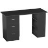 HOMCOM Computer Desk with Drawers, Home Office Desk, Writing Table, PC Workstation with 3 Storage Shelves for Working, Study, 120 x 49 x 72 cm, Black