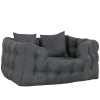 PawHut Cama para Mascotas con 2 Almohadas Colchón para Perros Antideslizante con Funda Extraíble y Lavable 70x50x30 cm Gris