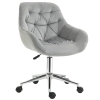 Vinsetto Sedia da Ufficio Ergonomica Girevole con Altezza Regolabile e Ruote, Rivestimento in Velluto, 59x58x80-90cm, Grigio