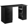 HOMCOM Computer Desk with Drawers, Home Office Desk, Writing Table, PC Workstation with 3 Storage Shelves for Working, Study, 120 x 49 x 72 cm, Black