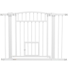 PawHut Barrière de sécurité chien système de double verrouillage montage par pression ou perçage largeur 76-104 cm blanc