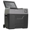 HOMCOM Autokoelkast, koelbox, 50L, tot -20° C, touch-display, 2 wielen, telescopisch handvat, 58,6 x 37,8 x 54,5 cm, grijs