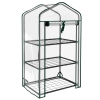 Outsunny Invernadero de Jardín con 3 Estantes 1 Puerta con Cremallera para Cultivo de Plantas 59x39x127 cm Transparente