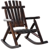 Outsunny schommelstoel met armleuningen, weerbestendig, massief hout donkerbruin