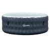 Outsunny Whirlpool für 4 Personen Heizung Bubble Spa Massage 930L Inkl. 108 Massagedüsen Abdeckung In- & Outdoor rund Weiß+Blau Ø180 x 68H cm