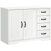 HOMCOM Dressoir, modern stijl, 4 lades, 1 kast, 105 cm x 40 cm x 76 cm, Wit
