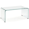 HOMCOM Stevige salontafel van glas, één-delig ontwerp, eenvoudig en modern, 80 x 45 x 35 cm, transparant