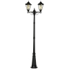 Outsunny Solar Gartenlaterne 2,5 m Gartenleuchte Wegleuchte mit 19 LED 10-500 Lumen 3000K Aluminium gehärtetes Glas Schwarz 22 x 72 x 248 cm