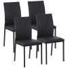 HOMCOM 4-delige Stoelenset Eetkamerstoelen Keukenstoelen 41 cm x 50 cm x 91 cm, Zwart
