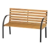 Outsunny Gartenbank Sitzbank Parkbank 2-Sitzer Garten Stahl+Kiefernholz Natur B122 x T60 x H83 cm