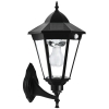Outsunny Wandleuchte Wandlampe Terrassenleuchte Gartenlampe mit Lichtsteuerung Solarbetrieben Pavillon Zelt Outdoor Gartenbeleuchtung Schwarz 23 x 26 x 47 cm