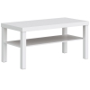 HOMCOM Mesa de Centro Mesa de Café para Sala com Prateleira Aberta Tampo Grosso para Sala Escritório 90x45x44,5 cm Branco