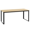 Outsunny Gartentisch Metall 175x78 cm Wetterfest Balkontisch mit Holzoptik, rutschfest Esstisch Schwarz